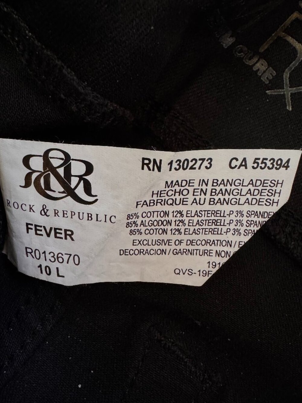 NEW Rock & Republic Black Fever Pull On Jeans Bootcut Tall 5 Pocket Goth 10 Long - Picture 9 of 16